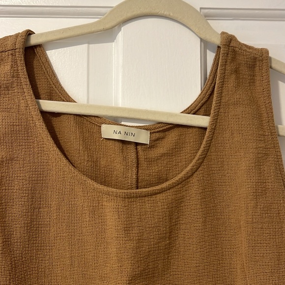 Na Nin Marni Waffled Cotton Tank, Toffee, OS - Picture 2 of 2
